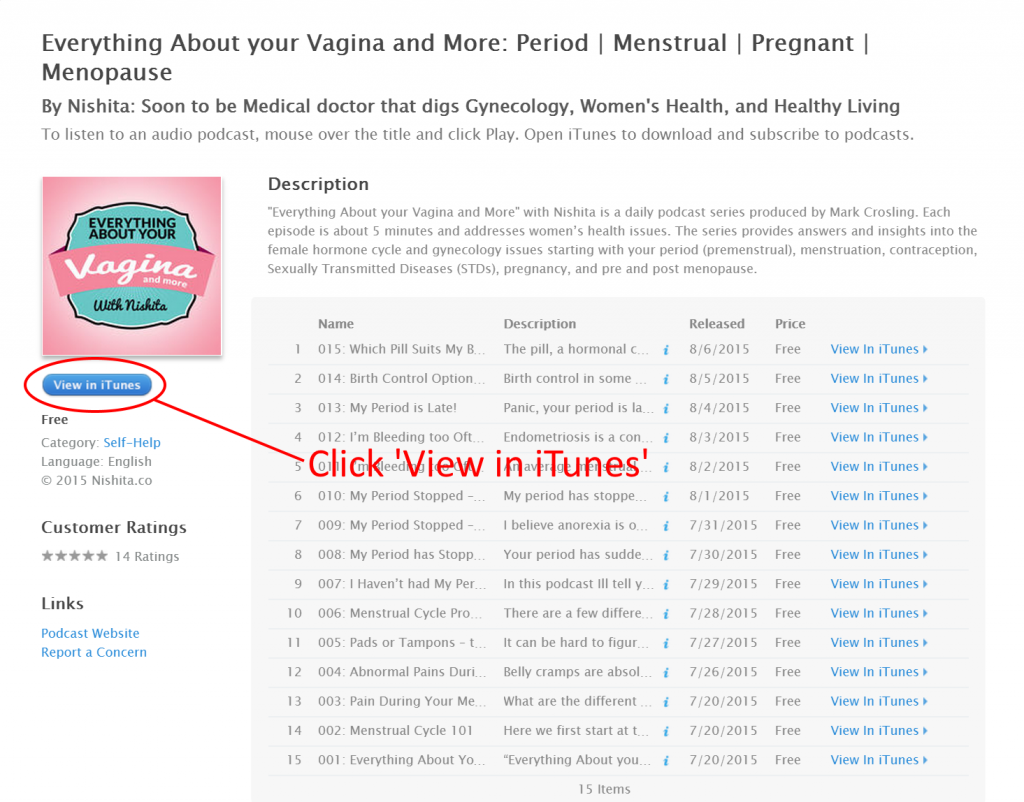 View Podcast in iTunes