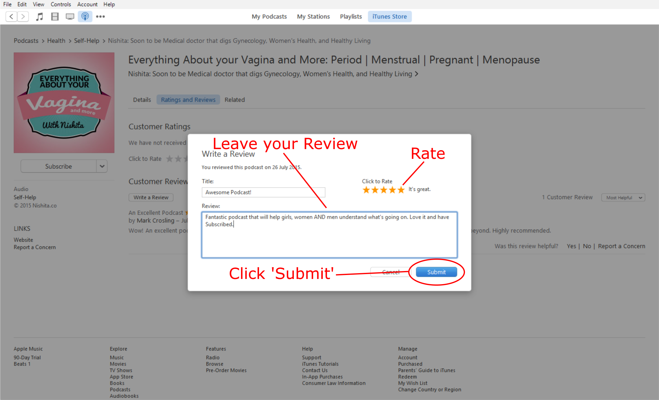 How to Leave a Rating and Review on iTunes for Podcasts